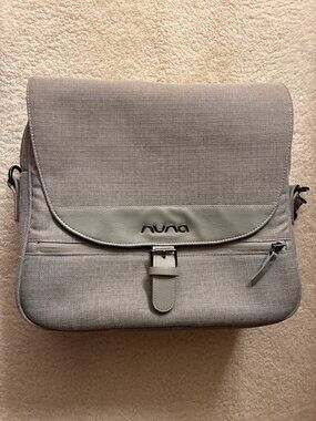 Nuna Diaper Bag - Grey Backpack/Messenger with Changing Pad